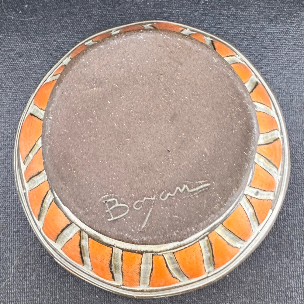 Boyan Moskov Studio Signed Pottery Stoneware Bowl Brown Orange MCM Retro - Picture 3 of 6